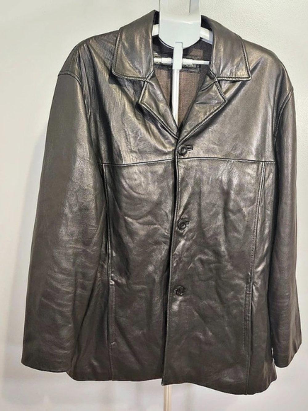 Kenneth Cole Reaction Leather Jacket Brown Size XXL Like New
